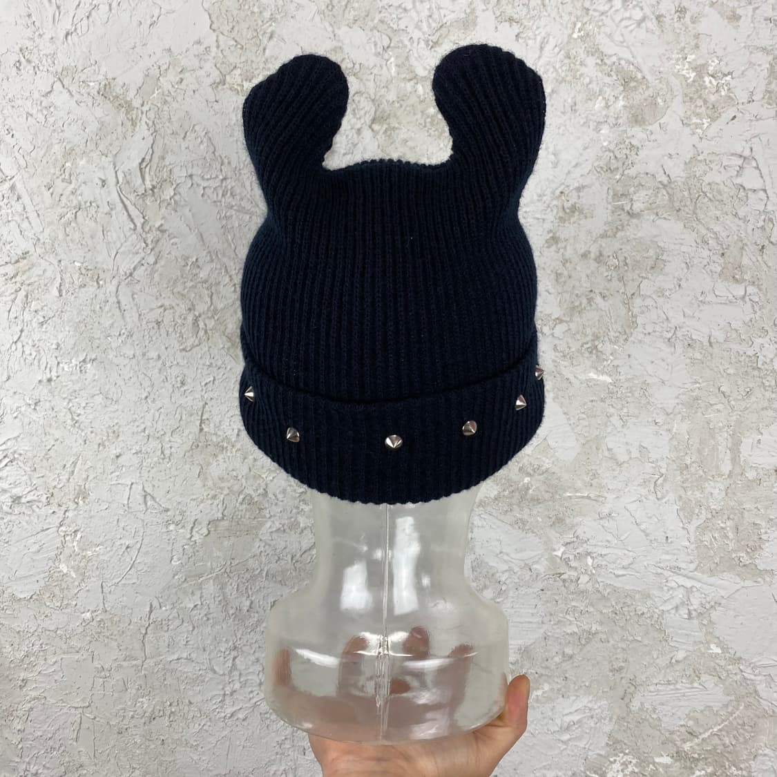 VINTAGE 스파이크 스터드 악마 뿔 비니 상품이미지4