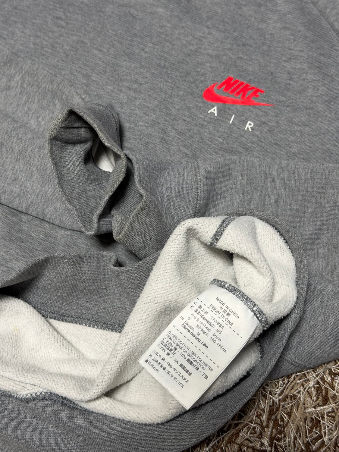 나이키 에어 그레이 맨투맨 티셔츠 상품이미지5