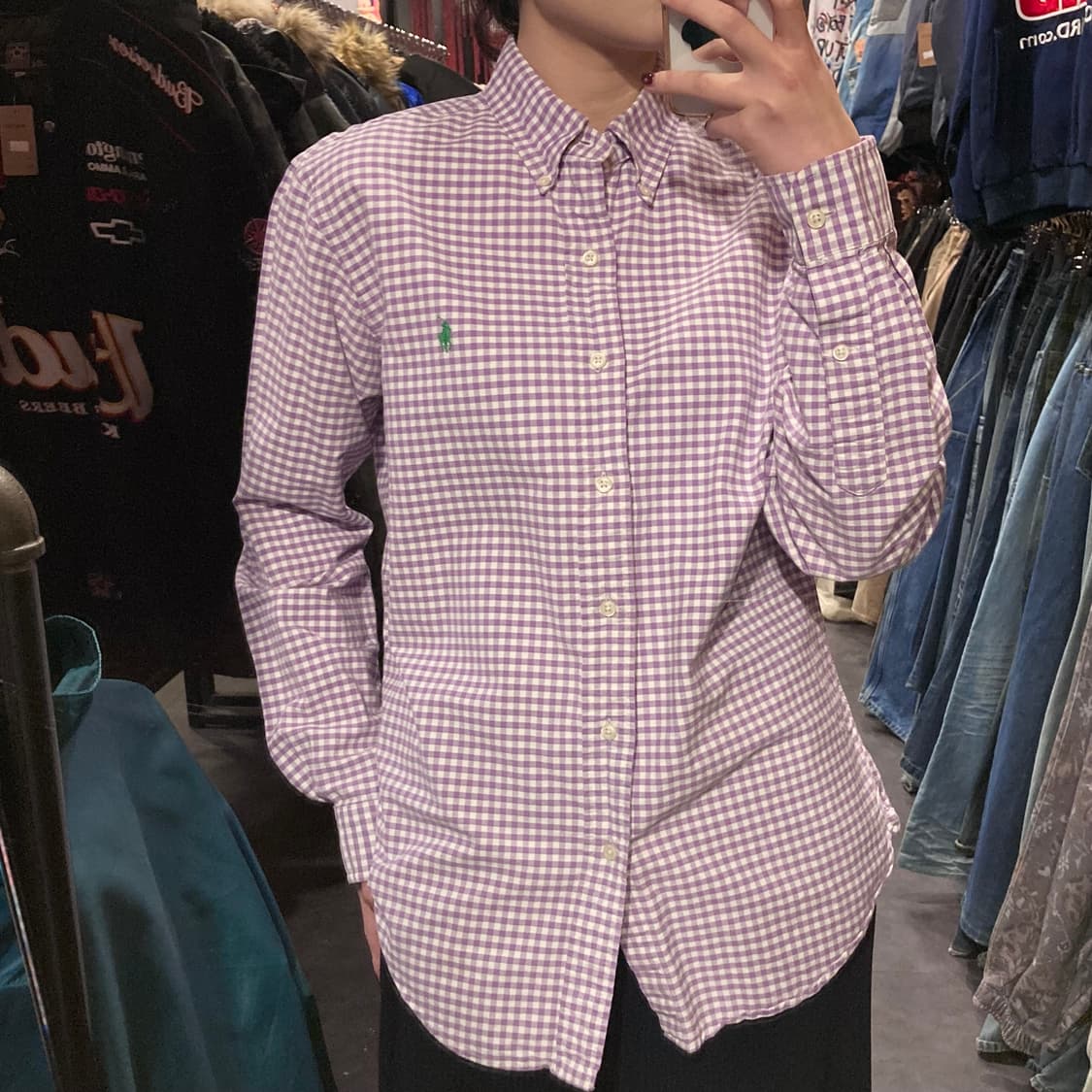 [IM]폴로셔츠 깅엄체크 라일락 퍼플 상품이미지5
