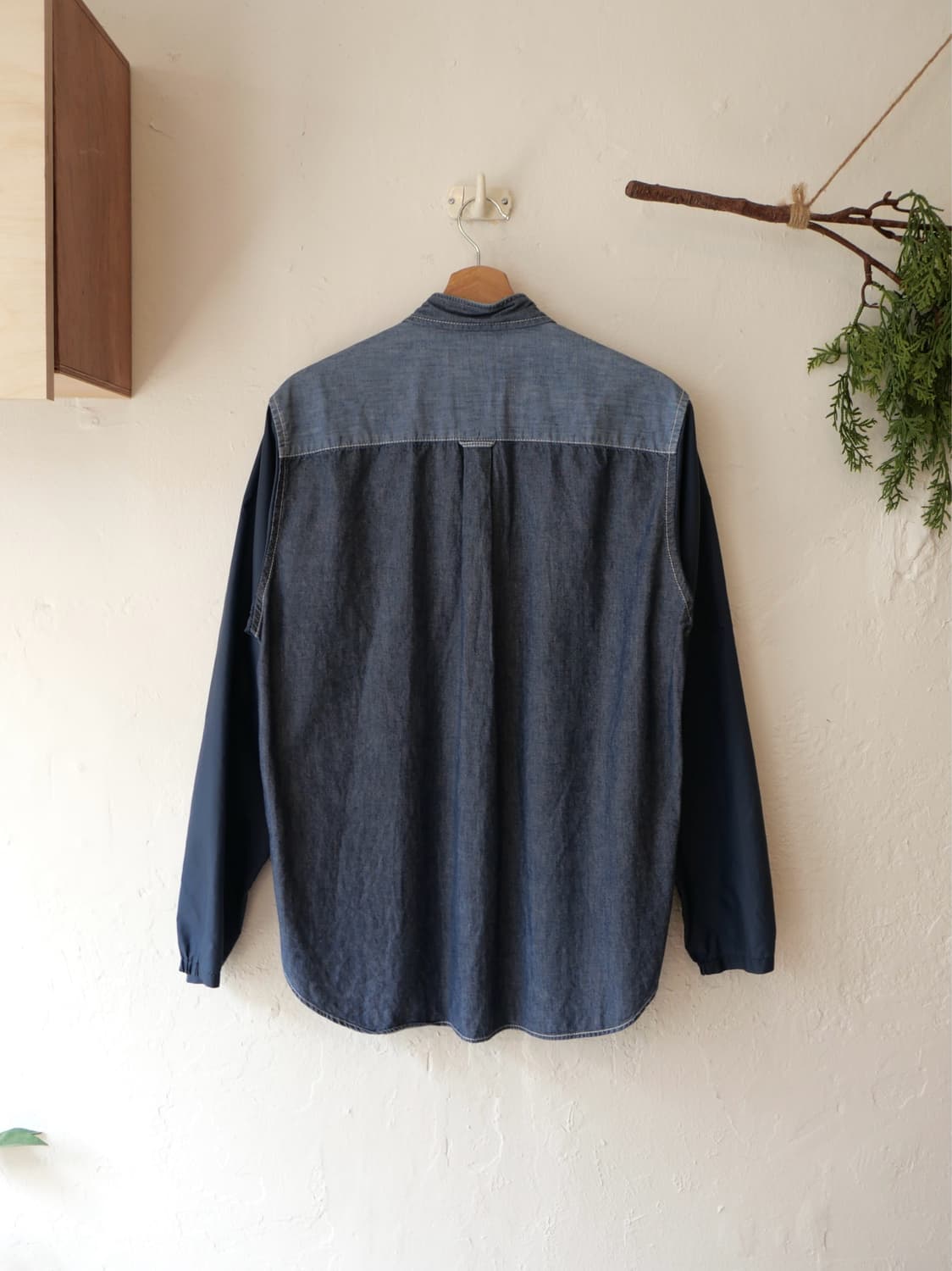 꼼데가르송 간류 나일론 슬리브 데님 셔츠 상품이미지2