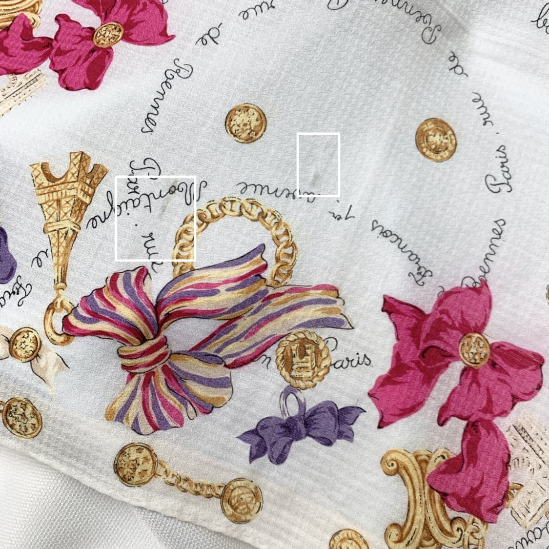 [정품] Celine 셀린느 리본 패턴 빈티지 쁘띠스카프 손수건 상품이미지3