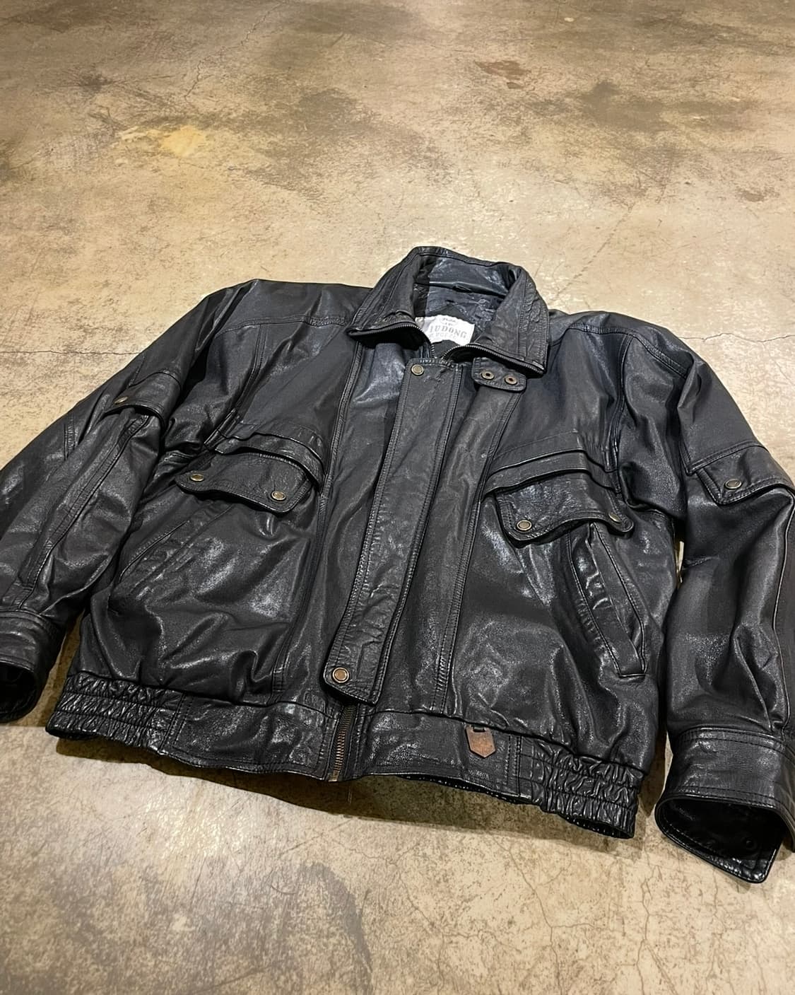 Jiudong 멀티 포켓 소가죽 레더 재킷(B5087) 상품이미지5