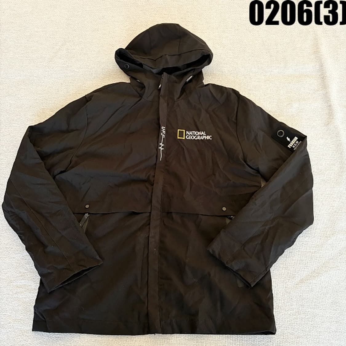 [실측확인] 내셔널지오그래픽 블랙 후드 집업 트랙탑 자켓 0206(3) 상품이미지1