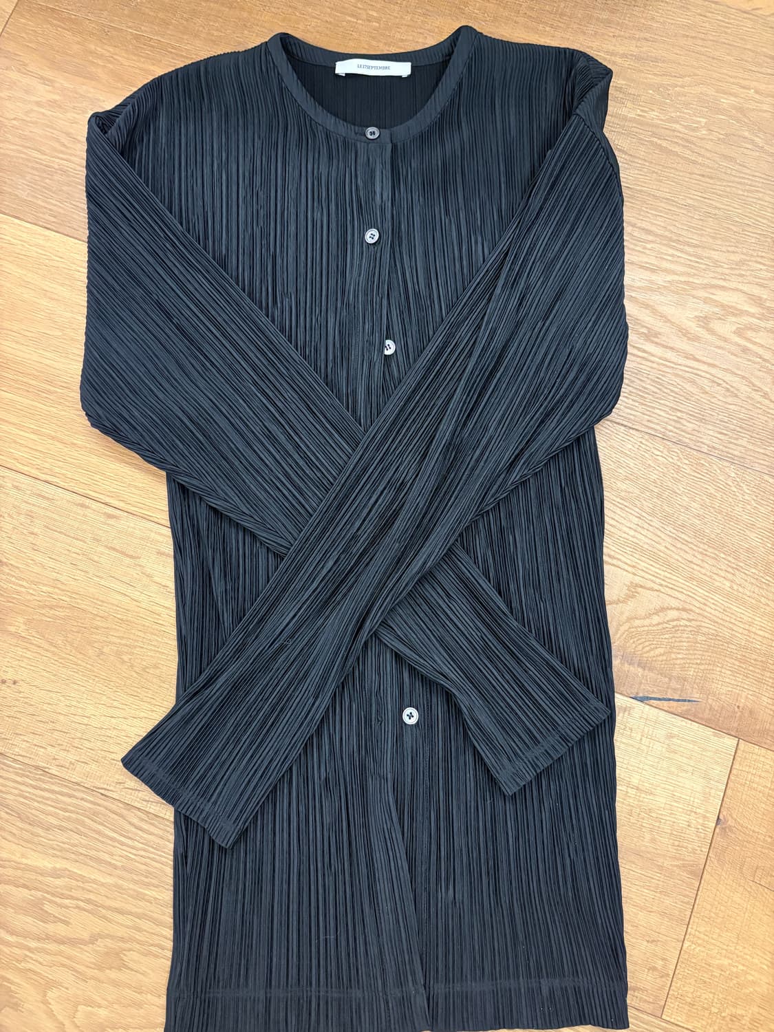 LE17SEPTEMBRE 플리츠 가디건 블랙 상품이미지1