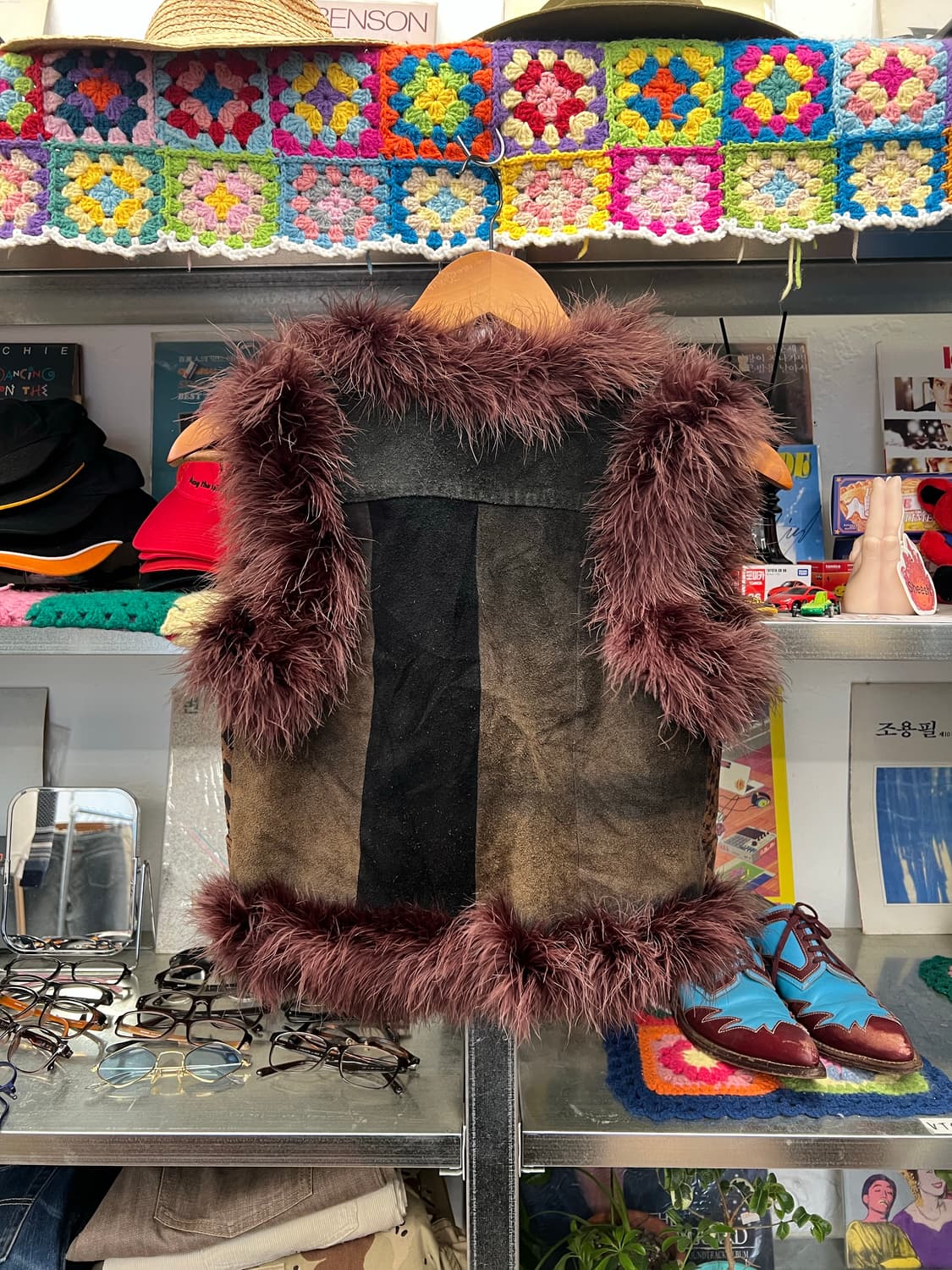 Vintage Bohemian Faux Fur Trim Vest 상품이미지2