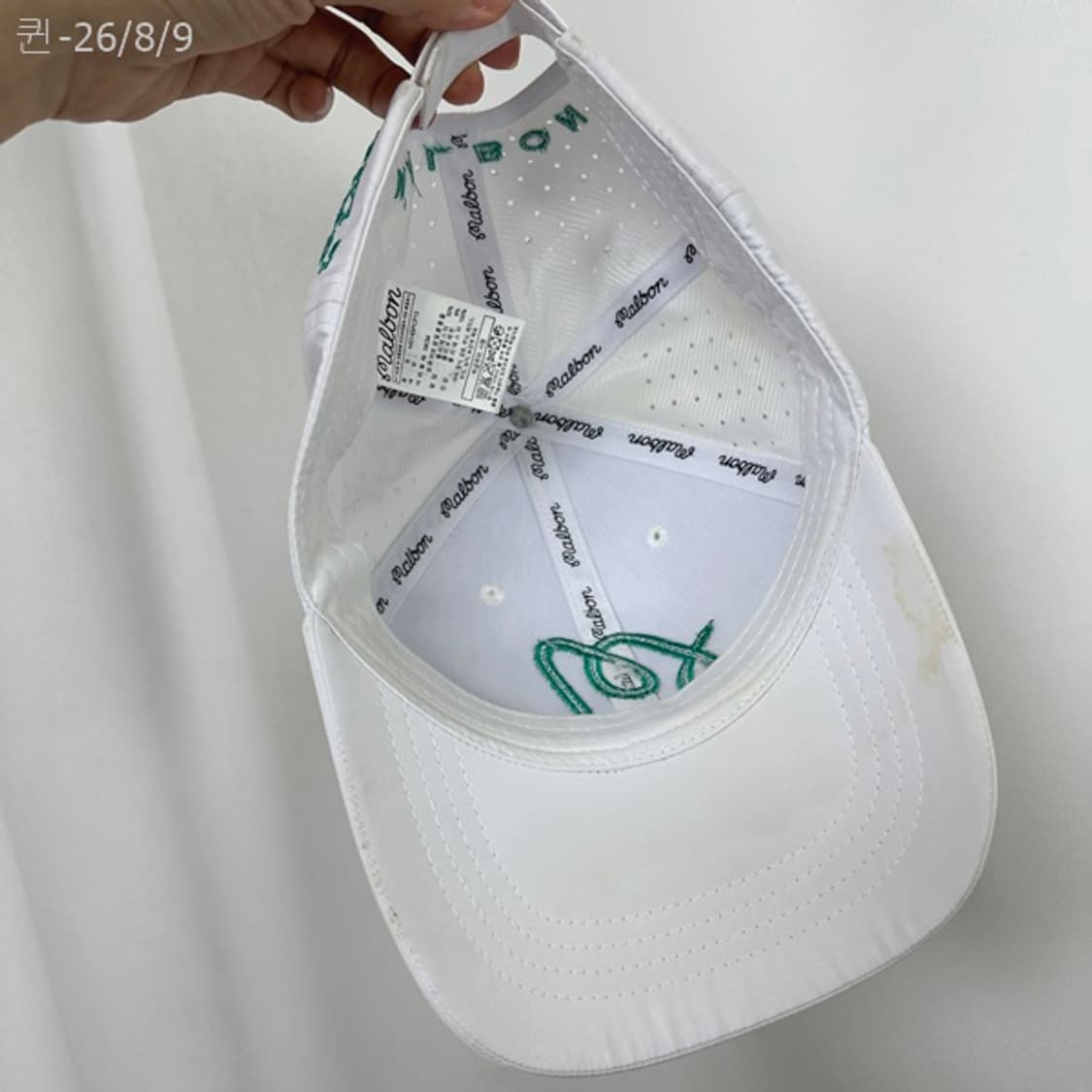 말본 남자 캡모자 골프모자 화이트 58CM 상품이미지9