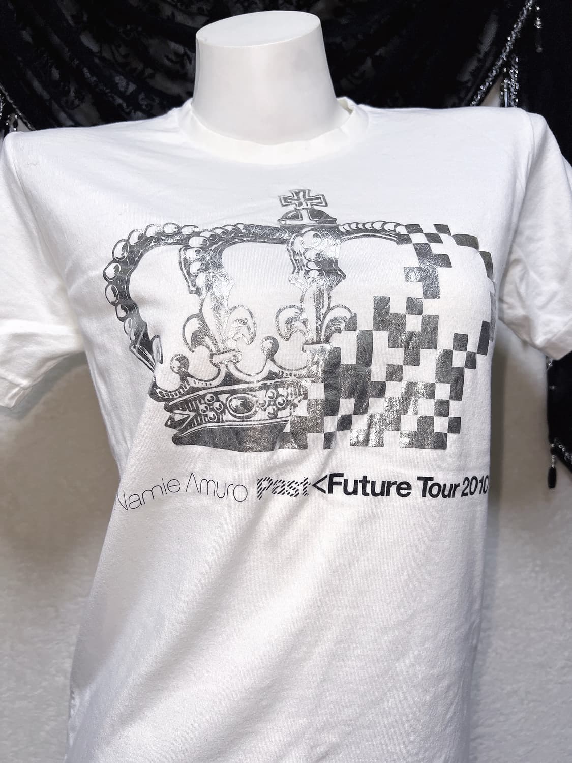 아무로나미에 티아라 프린팅 반팔티셔츠 갸루 펑크 헤이세이 시부야 핀터 상품이미지1