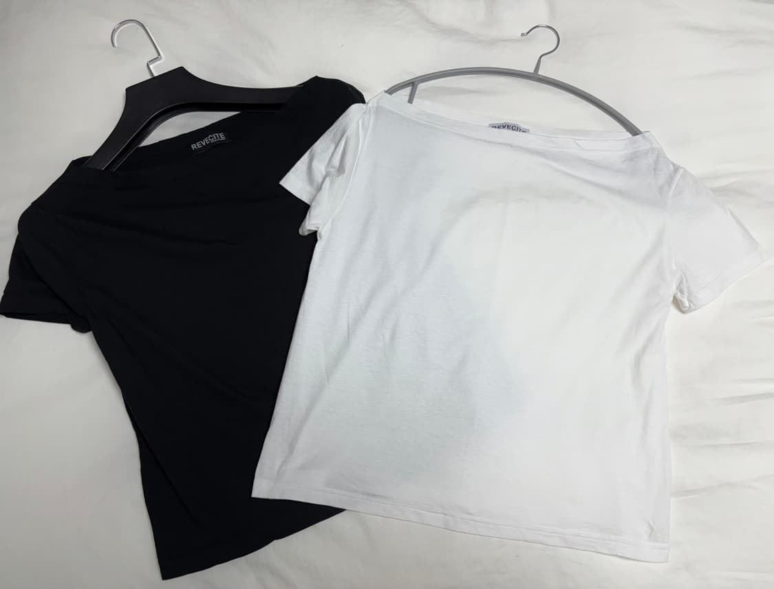 레브시티 반팔오프티 - 아이보리, 블랙 상품이미지1