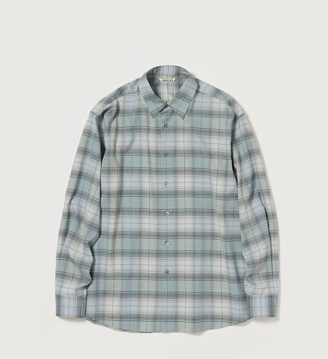오라리 25ss 울 체크셔츠 그린(민트)새제품 상품이미지1