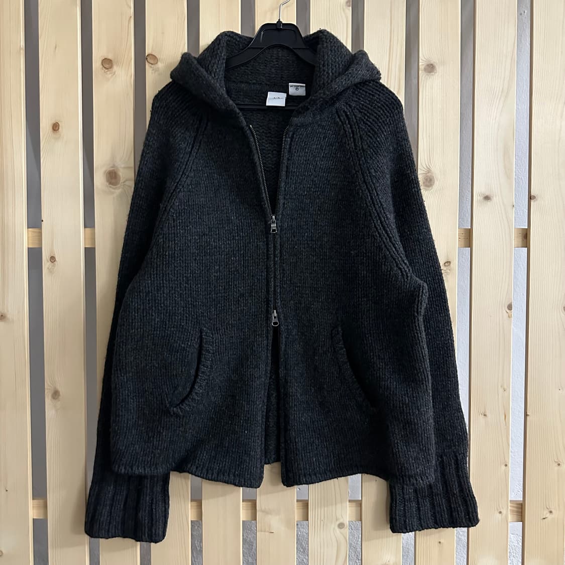 (L) 알마니 익스체인지 차콜 투웨이 후드집업 상품이미지1