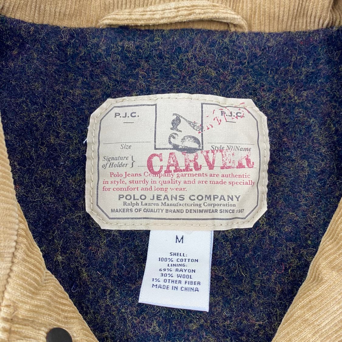 90s 폴로 코듀로이 블랭킷 안감 트러커 자켓 (100) 상품이미지7