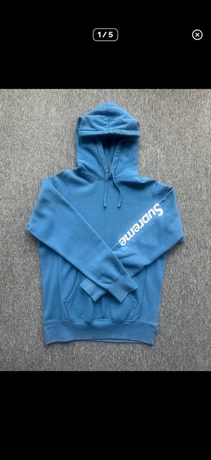 슈프림 슬리브 로고 후드 상품이미지1