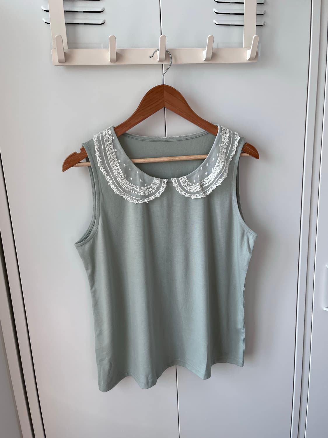 Vintage 민트 레이스 둥근카라 슬리브리스 상품이미지6