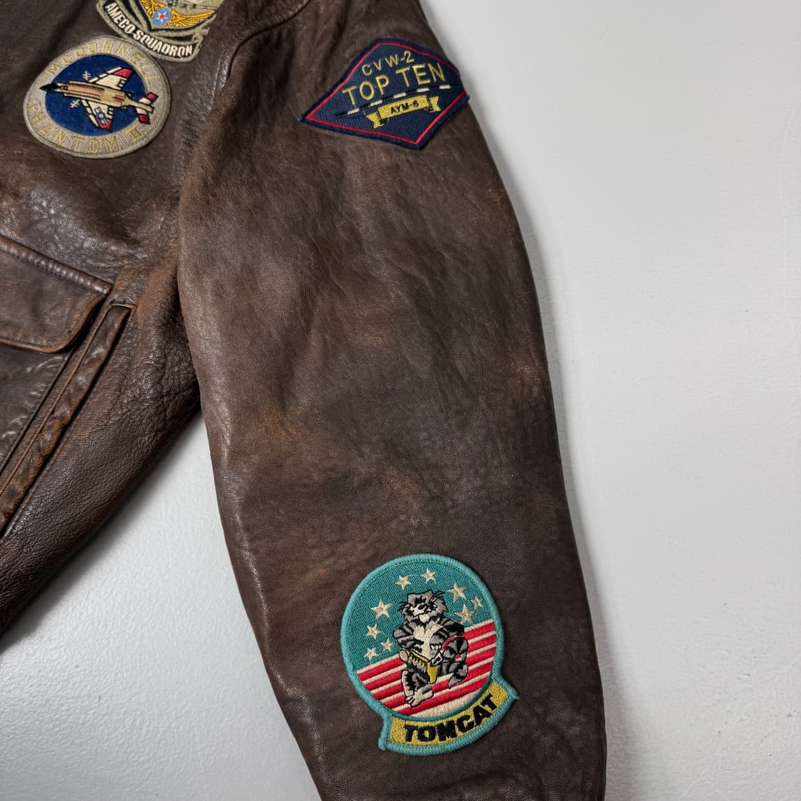 USA 빈티지 A2 리얼레더 양가죽 램스킨 성조기 가죽자켓  상품이미지7