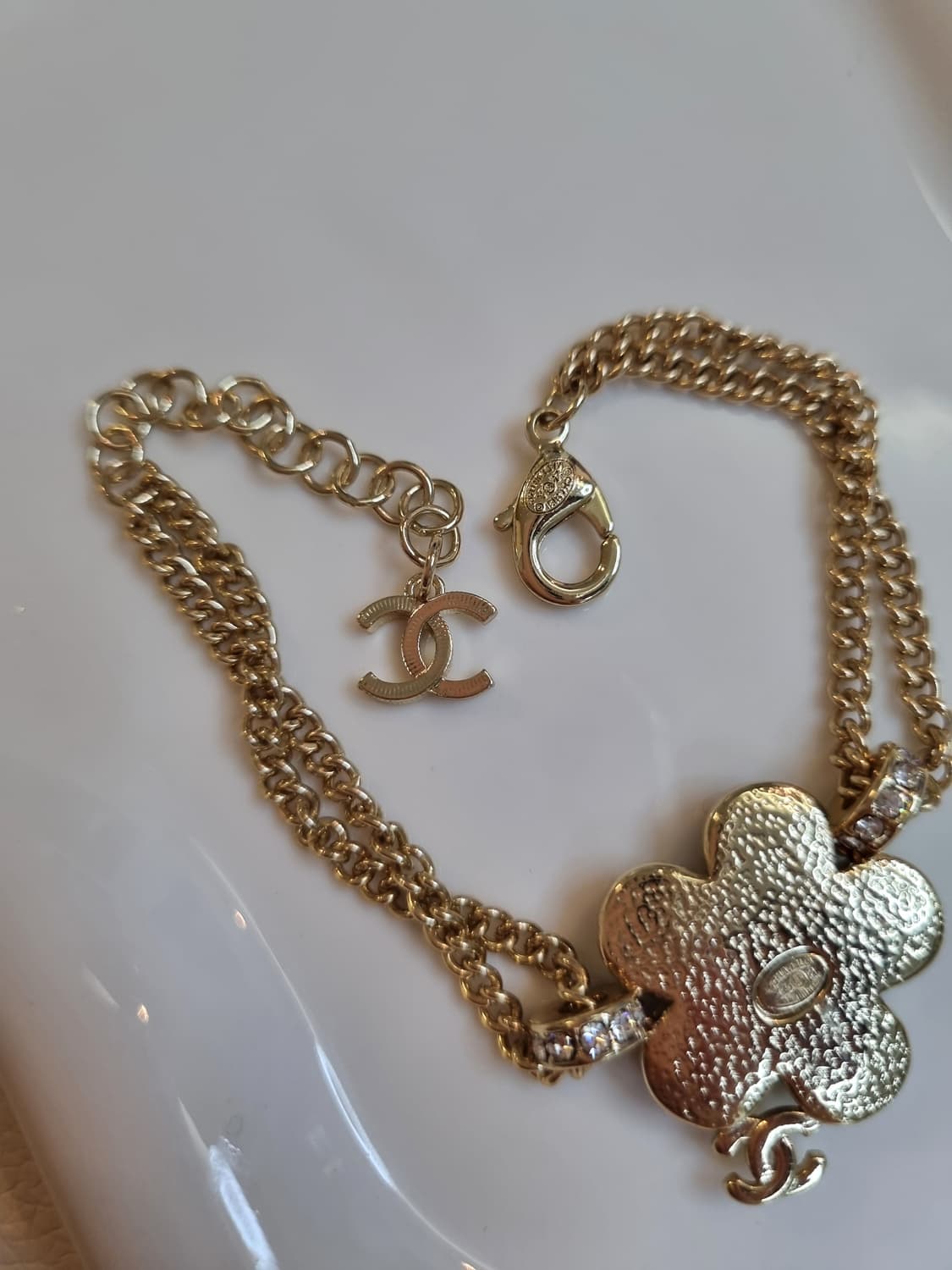 샤넬 데님풍플라워 CC 금장 팔찌 업사이클링 상품이미지7