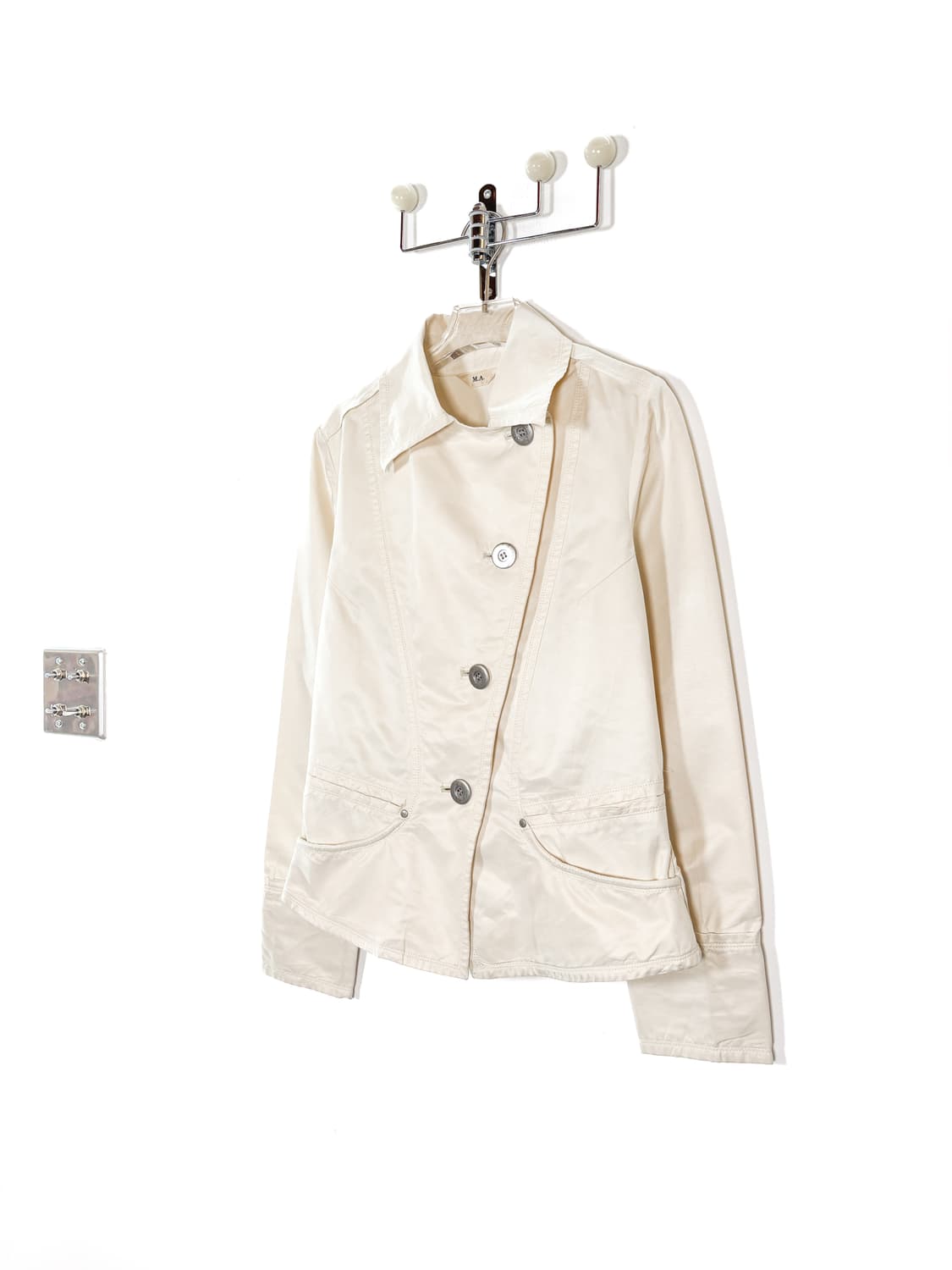  빈티지 사선 숏 트렌치 자켓 상품이미지1