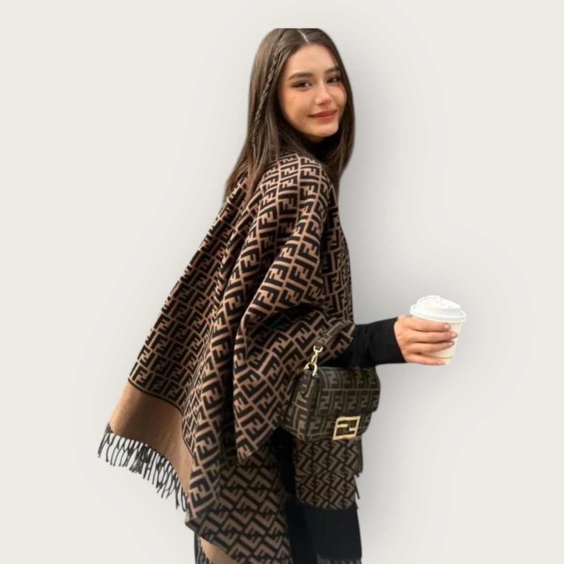 펜디 23FW FF 모노그램 캐시미어 숄 케이프 상품이미지2