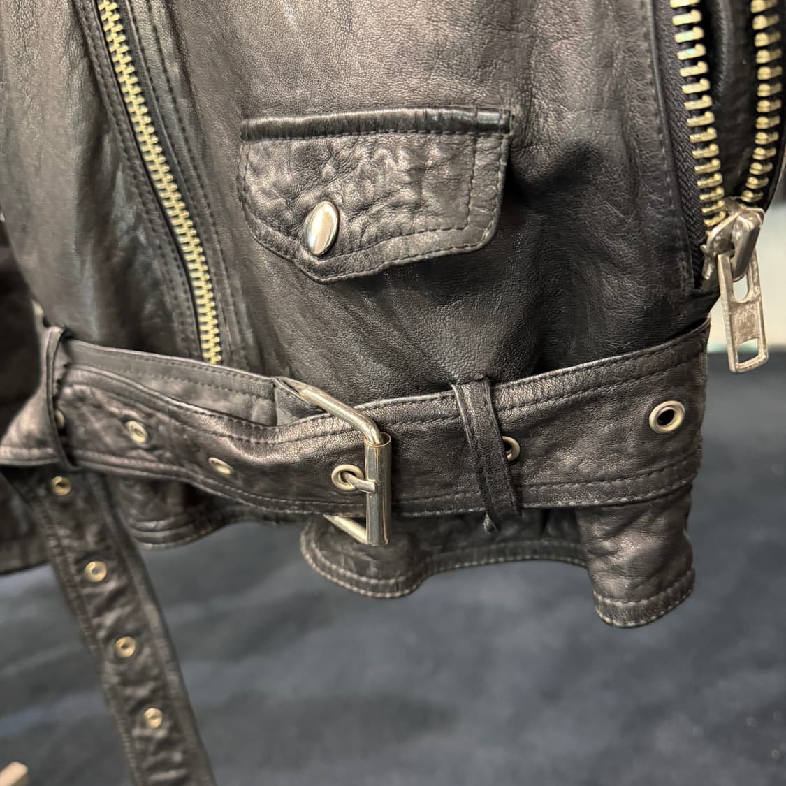 [105] 빈티지 양가죽100% 라이더자켓 상품이미지8