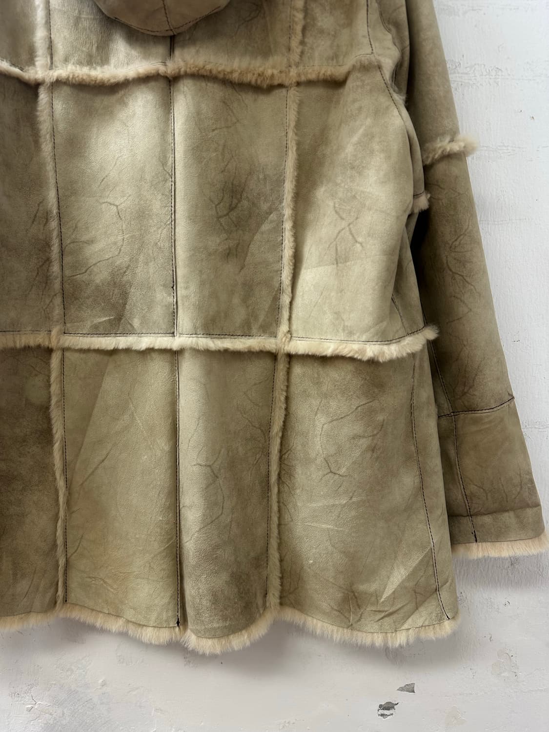 일본빈티지 스웨이드 무스탕 더플 후드 코트 상품이미지4