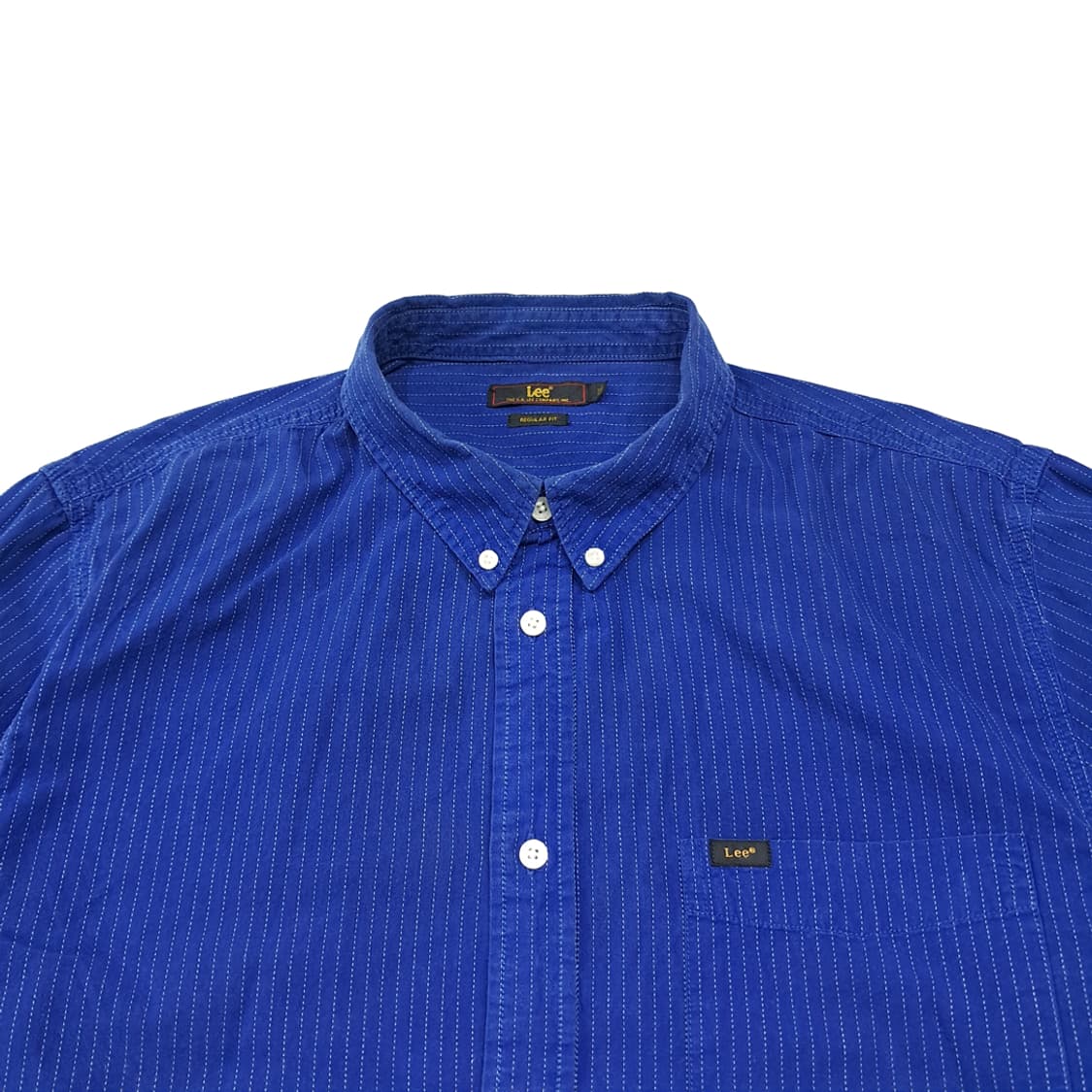 CL825 2XL 리 LEE 도트 스트라이프 버튼다운 블루 셔츠 남방 상품이미지2