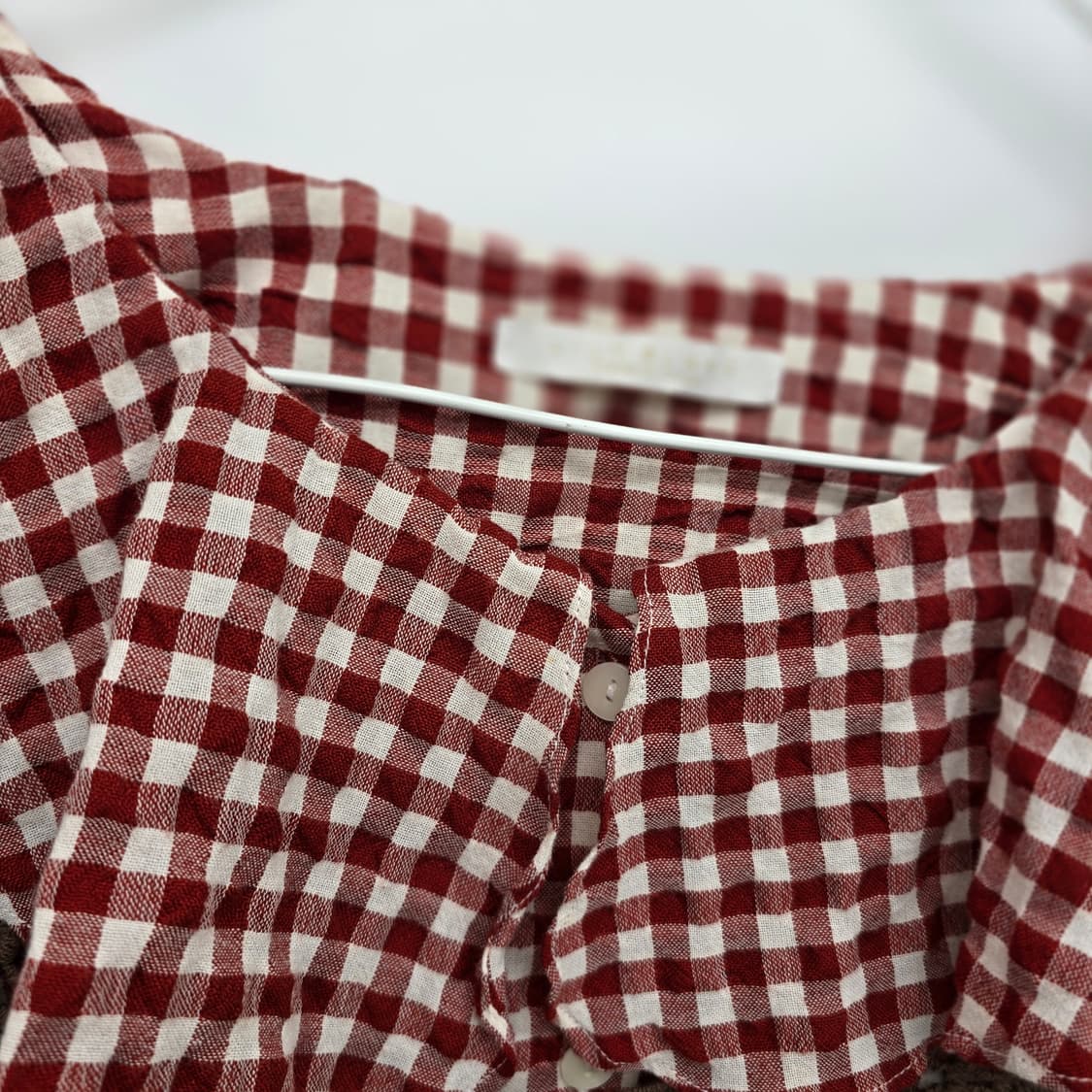 체크 블라우스 + 뜨개 조끼 코디 세트 상품이미지4