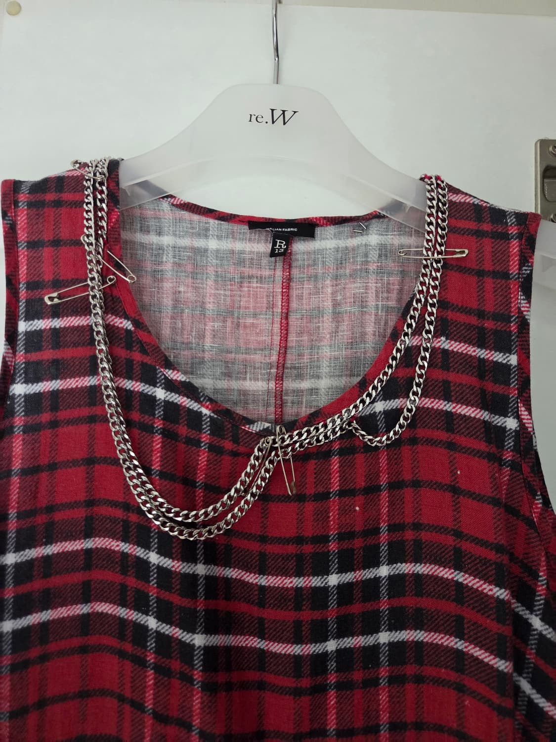 알써틴 R13체크 체인 원피스 상품이미지4