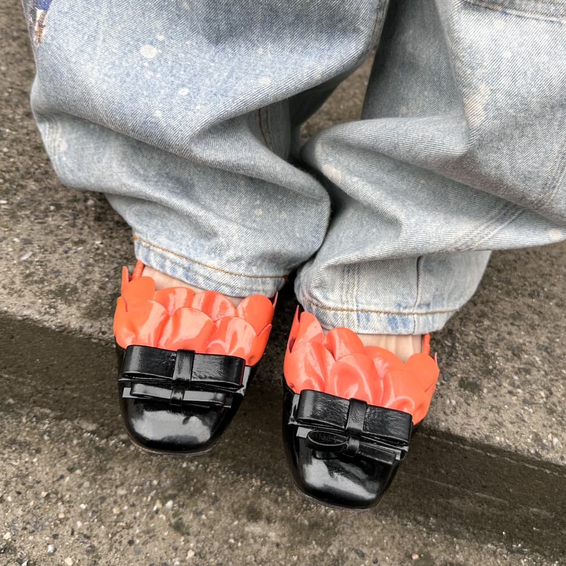 00s 미우미우 페이턴트 레더 더블 리본 발레 플랫 상품이미지8