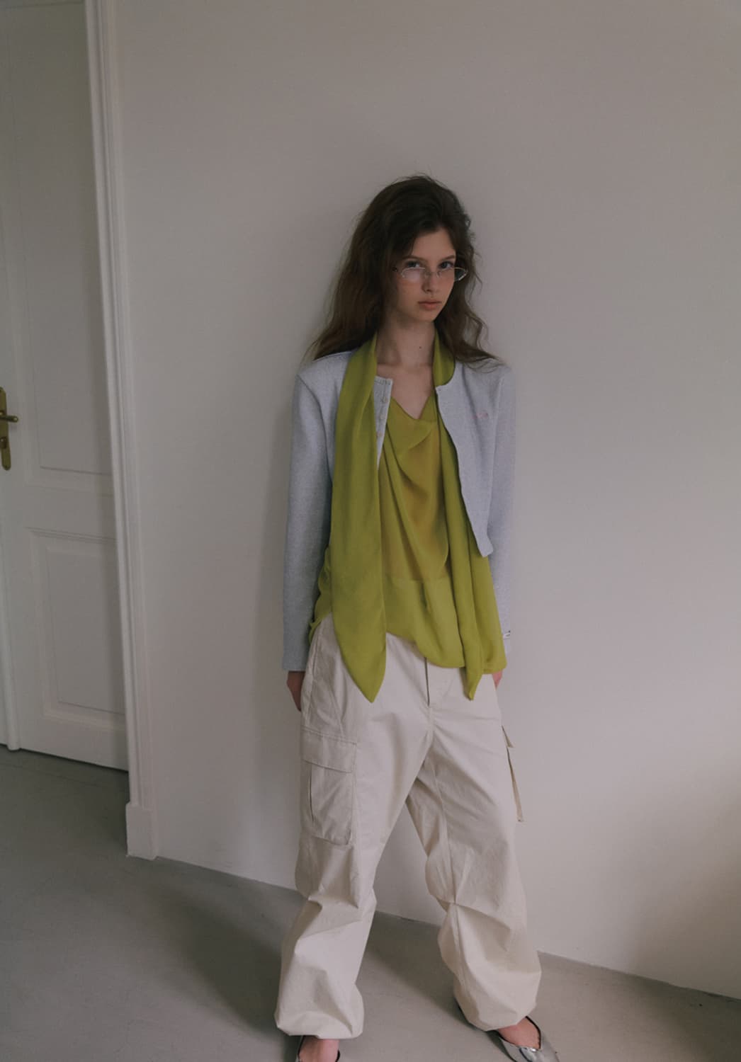 오버듀플레어 글리터 가디건 메탈 실버 상품이미지3