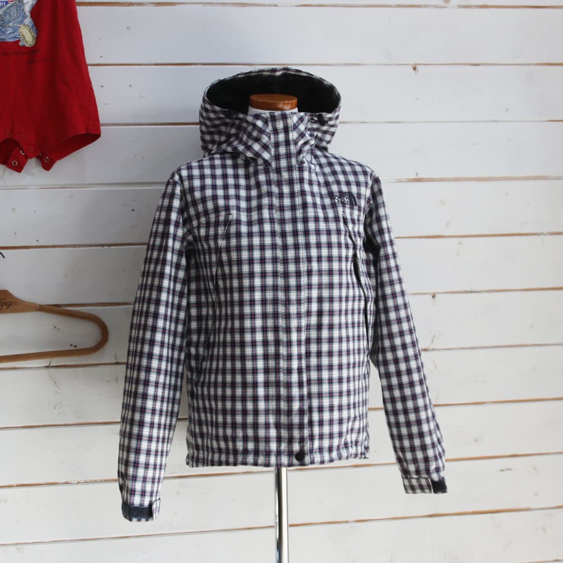 노스페이스 체크 후드 스키 자켓 (여성용 M) 상품이미지1