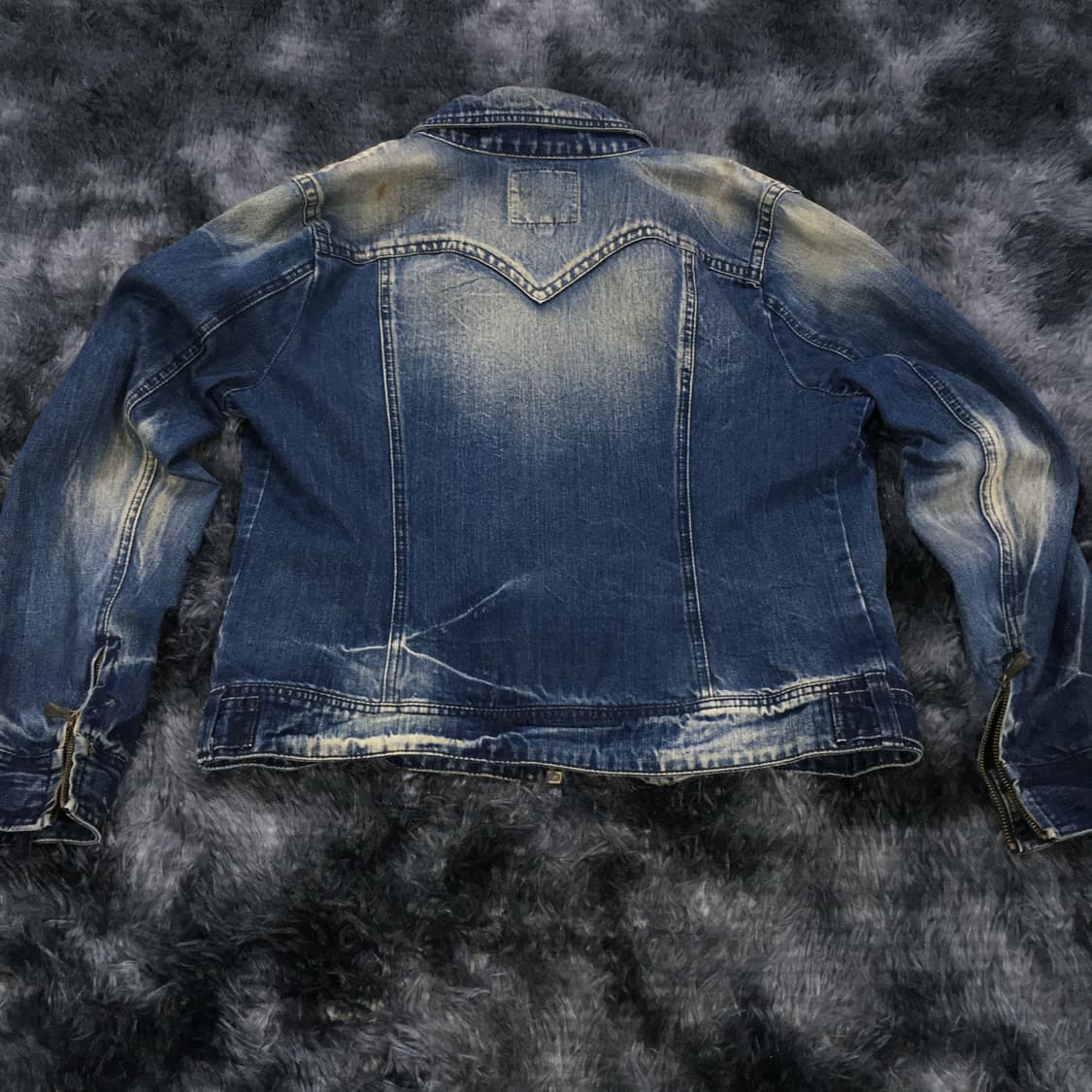 투티/0119 버커루 진스 데미지 워싱 청자켓 y2k  상품이미지3