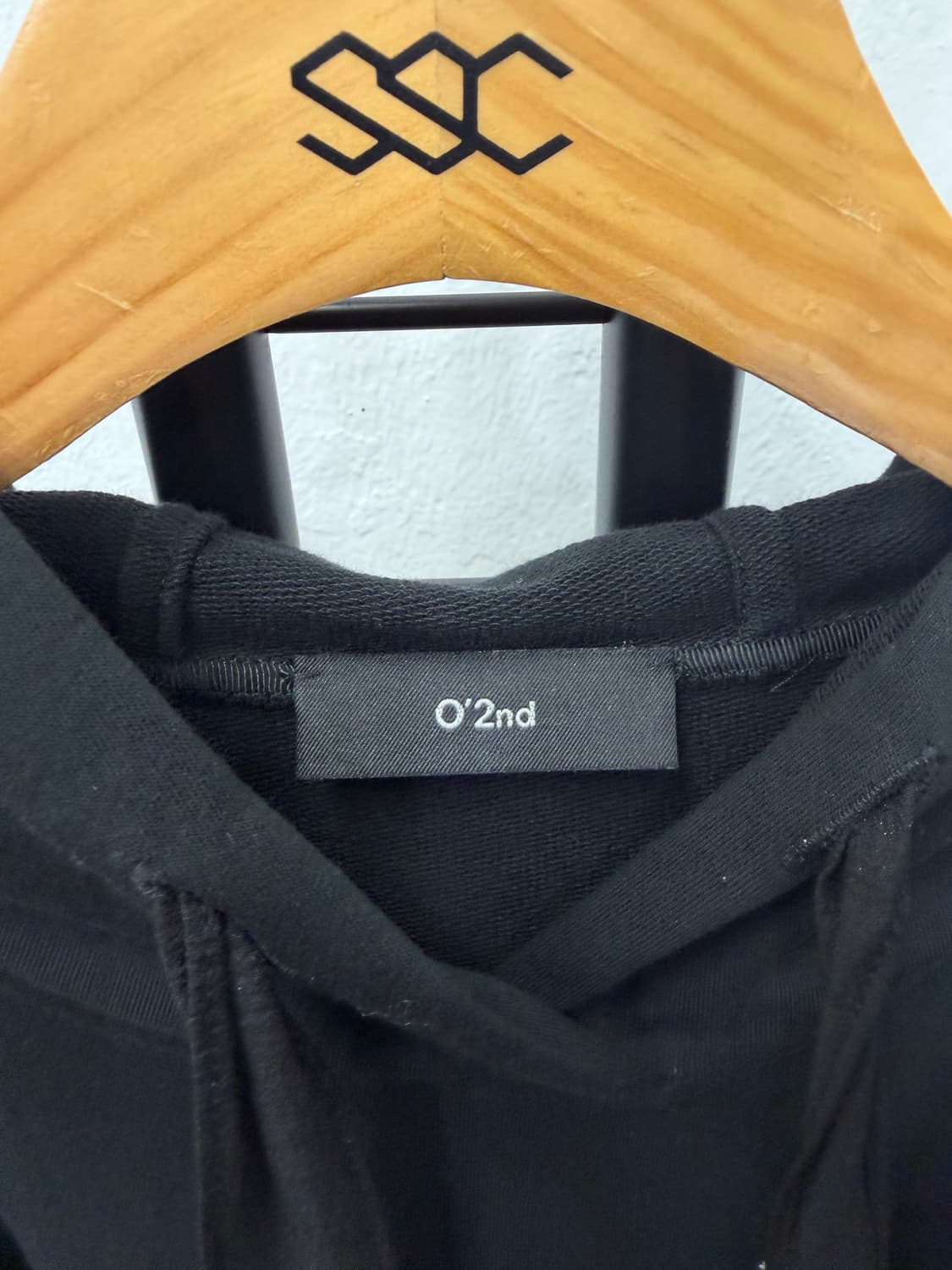 정품) O2ND 오즈세컨 한섬 21ss 블랙 시스루 후드티 82 상품이미지7