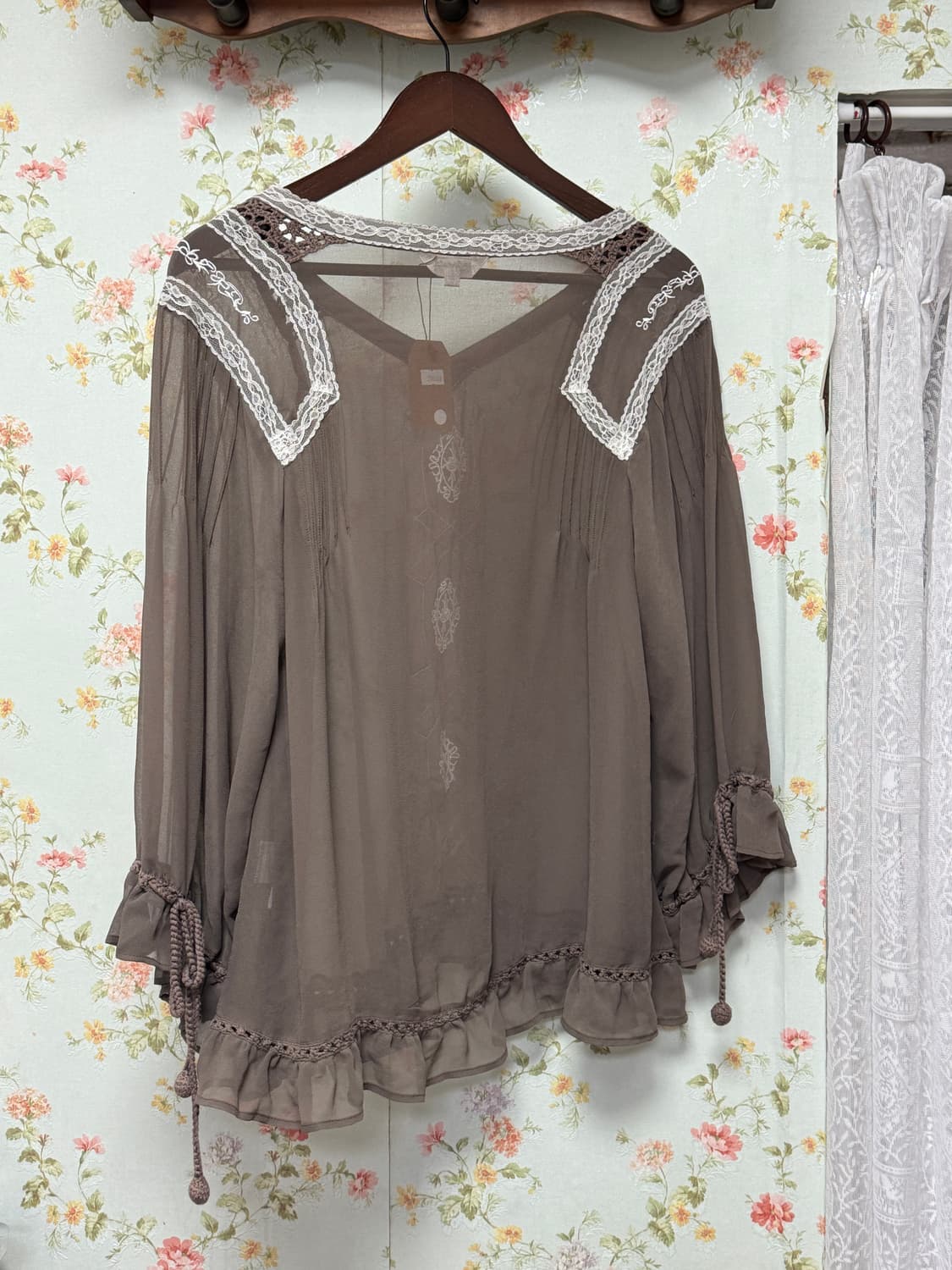 모카 시스루 블라우스 상품이미지2