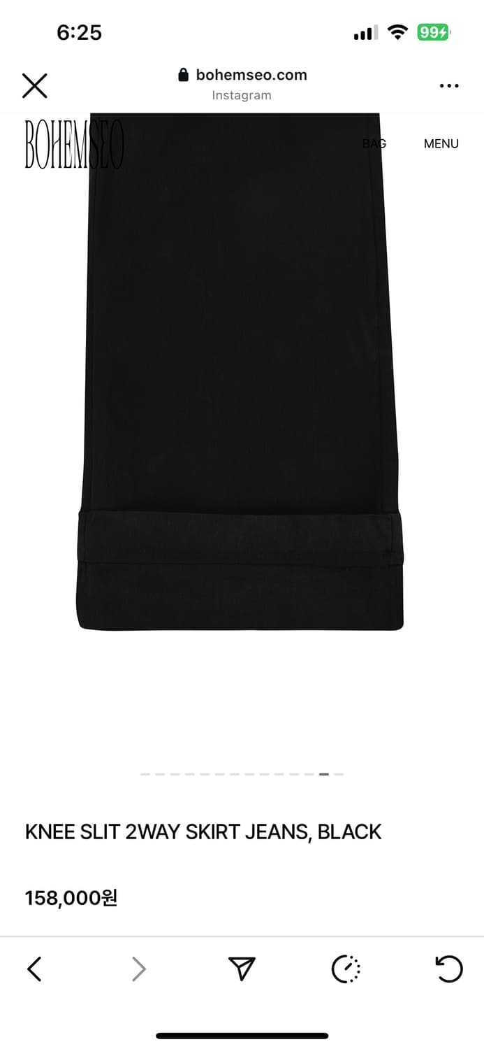 보헤미안서울 니 슬릿 투웨이 스커트바지 블랙 1 새거팝니다 상품이미지9