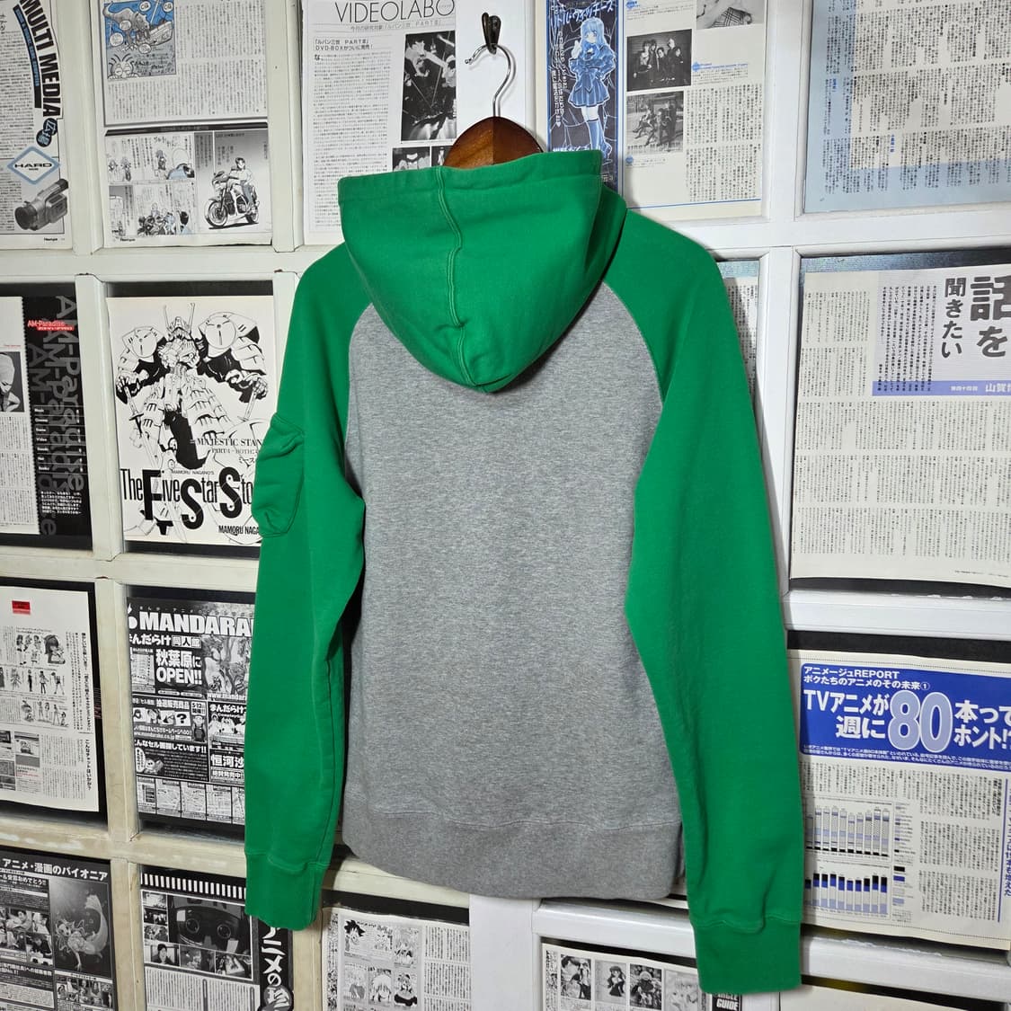 나이키 그린 배색 아노락 반집업 후드티 상품이미지5