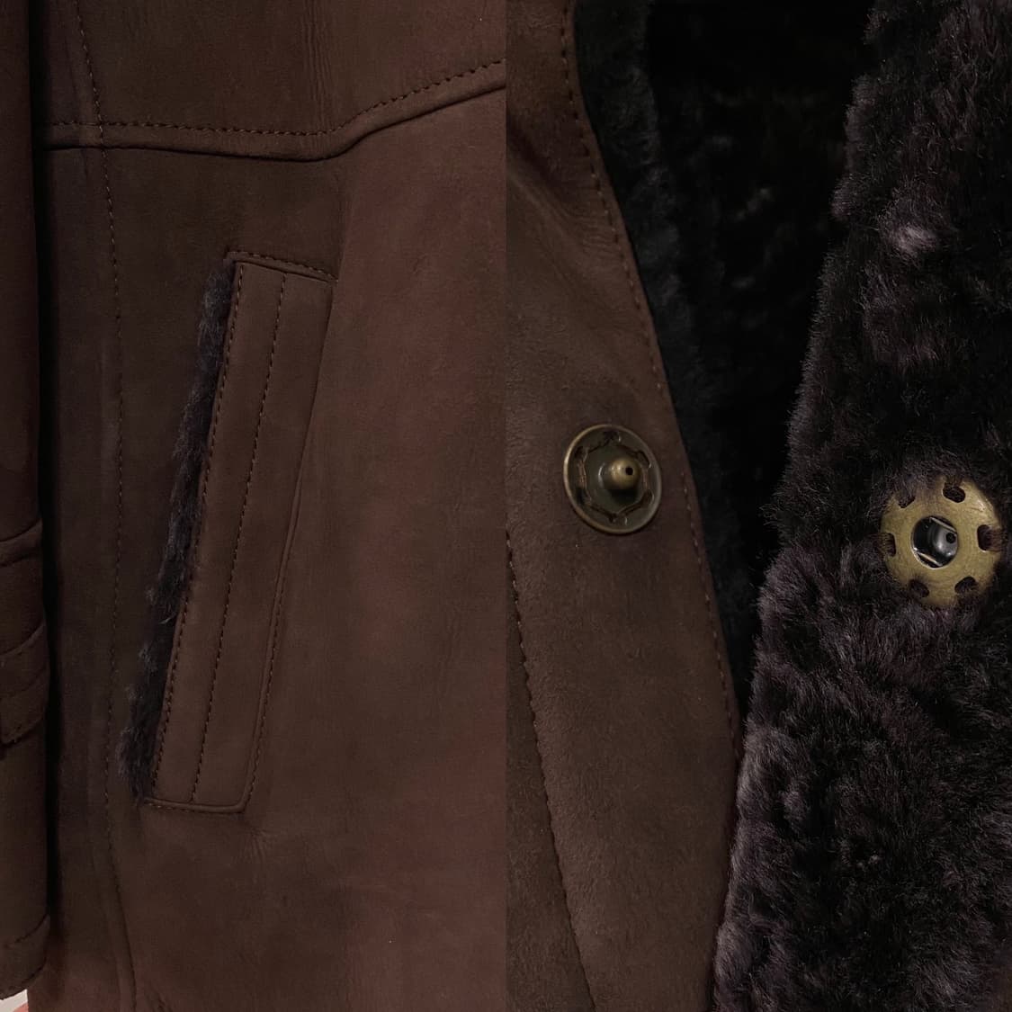 노스비치 양가죽 양털 무스탕 코트 자켓 상품이미지5