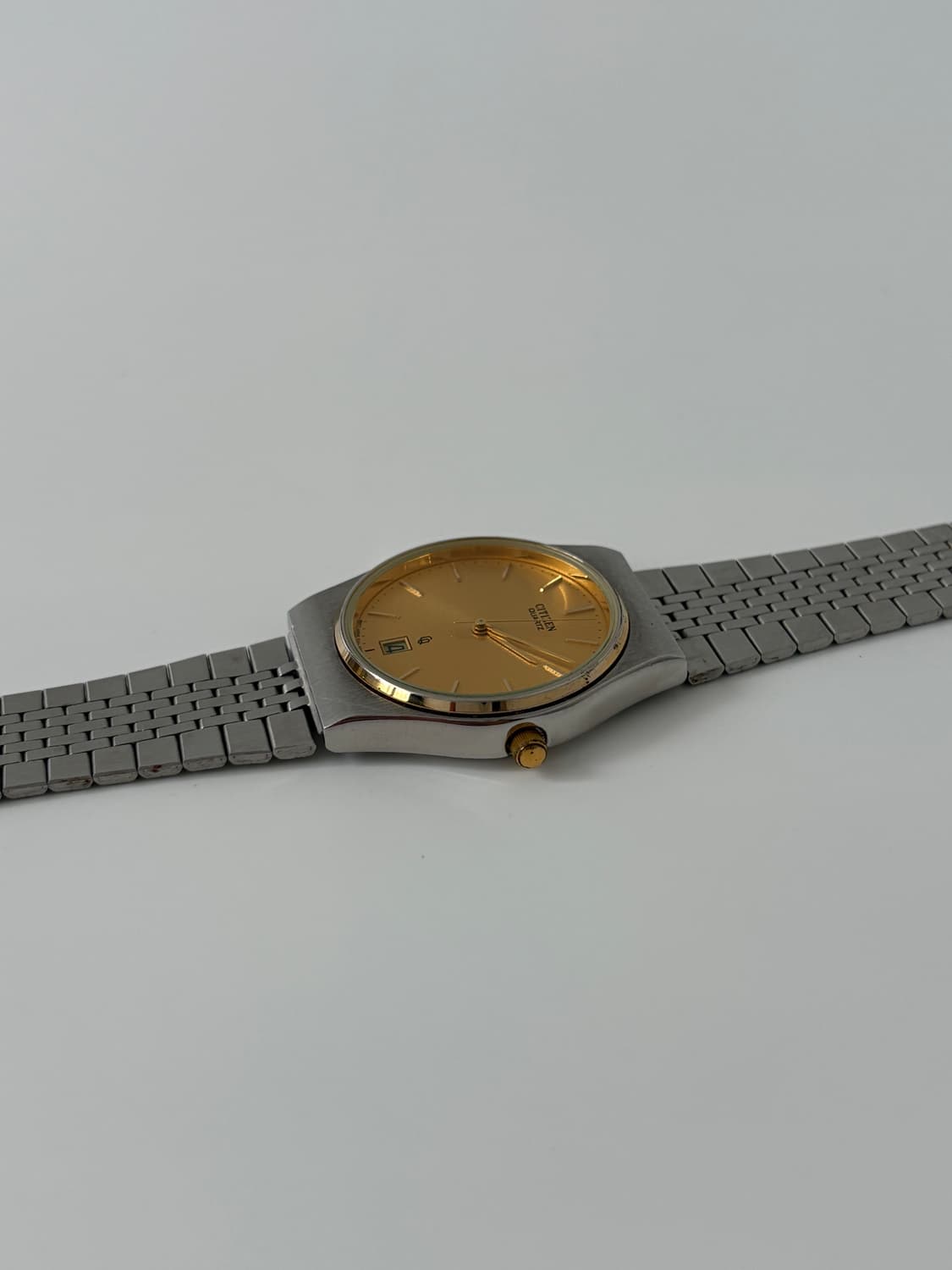 80s CQ gold dial silver quartz 상품이미지6