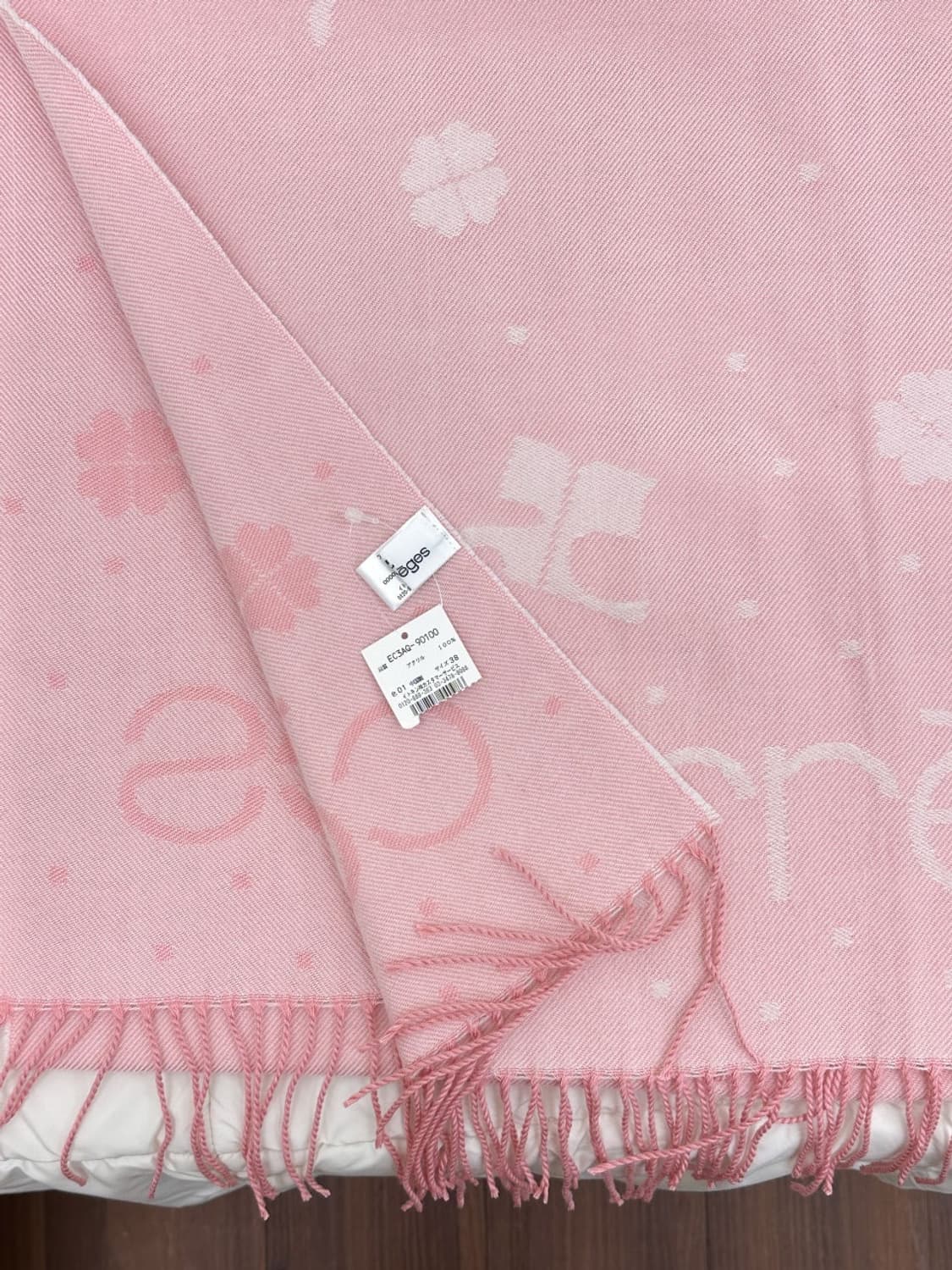 [새상품] courreges / 꾸레쥬 핑크 빅로고 머플러 상품이미지4