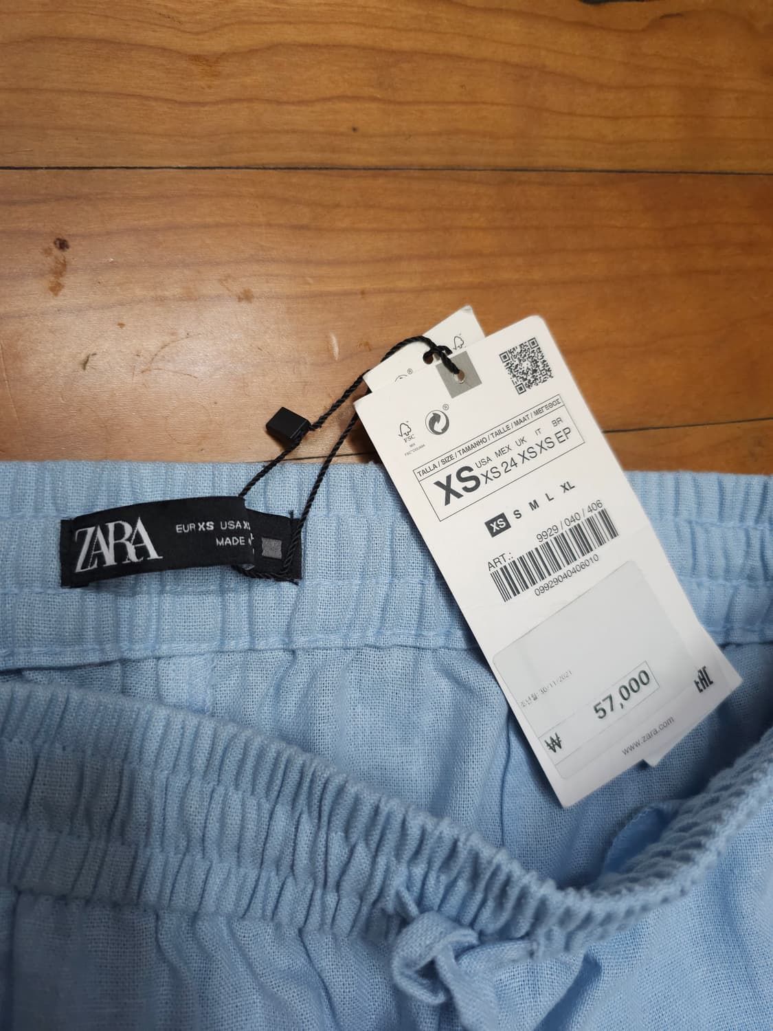 새상품)자라 린넨 밴딩바지 상품이미지4