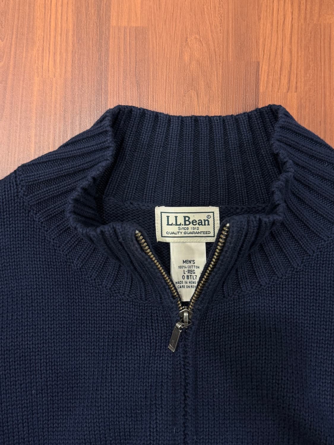 00s L.L.Bean 엘엘빈 코튼 니트 집업 (black) 상품이미지8