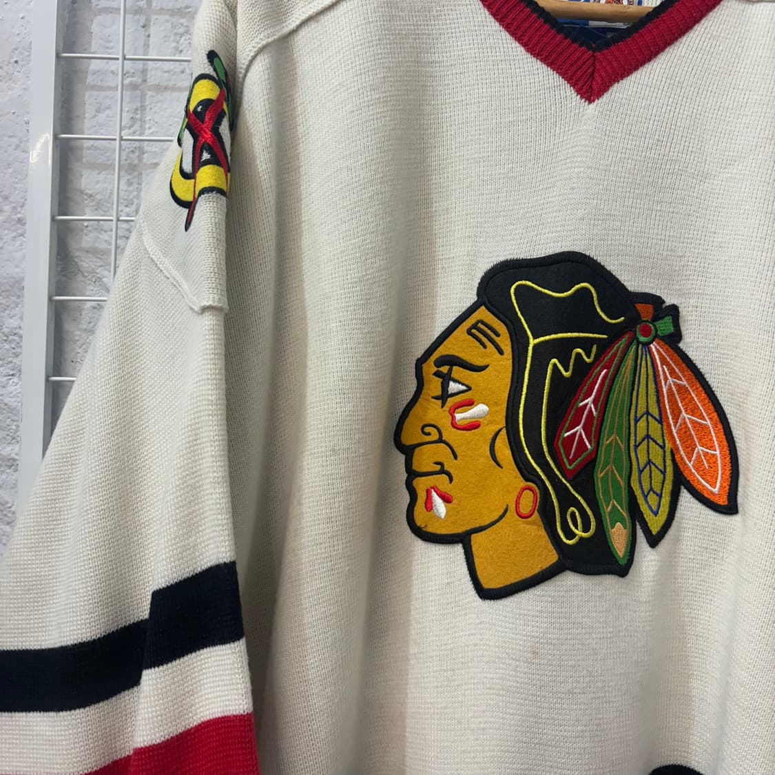 NHL X 스타터 시카고 블랙 호크스 니트 져지 L 상품이미지5