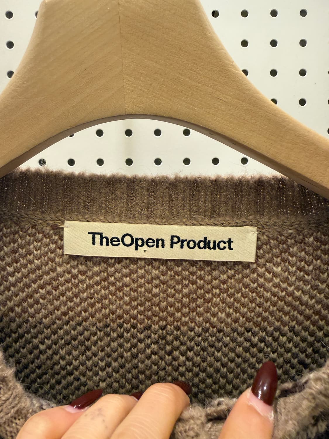 더 오픈 프로덕트 크롭 아가일 패턴 가디건 U1659 상품이미지5