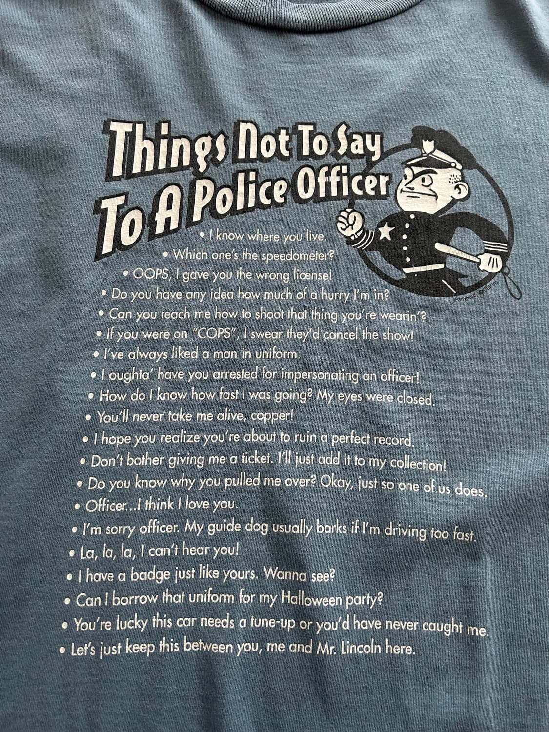 00‘s Police officer funny Tee 상품이미지1