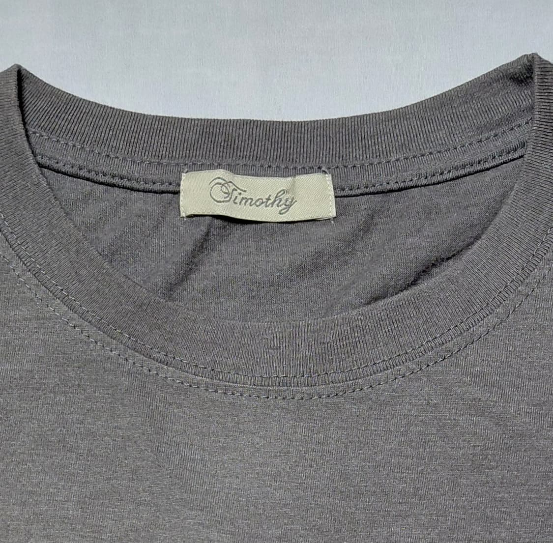 [90] Timothy 워크웨어 무드 레터링 반팔 티셔츠 (차콜) 상품이미지4