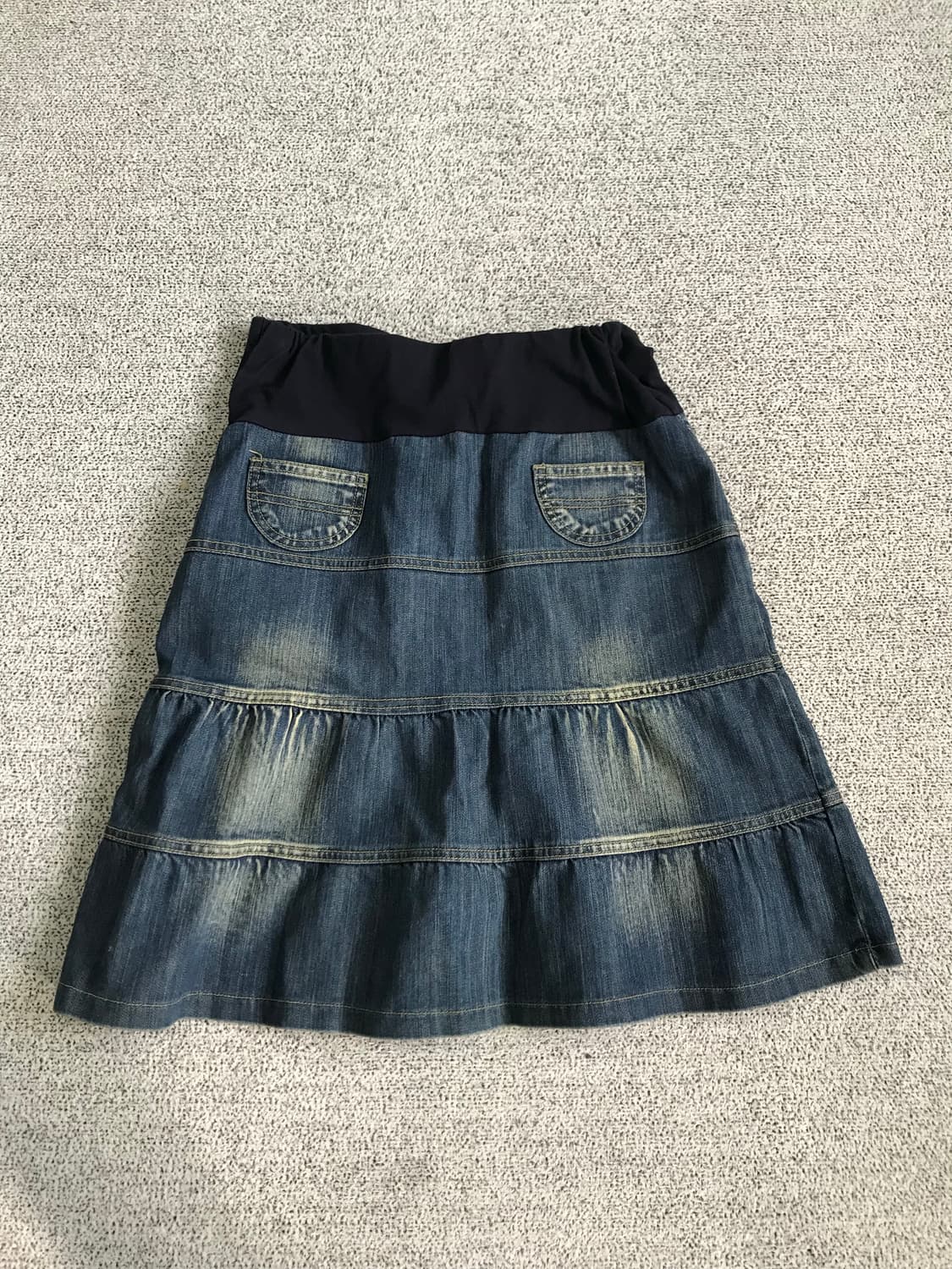 데님 미디 플리츠 스커트 상품이미지7