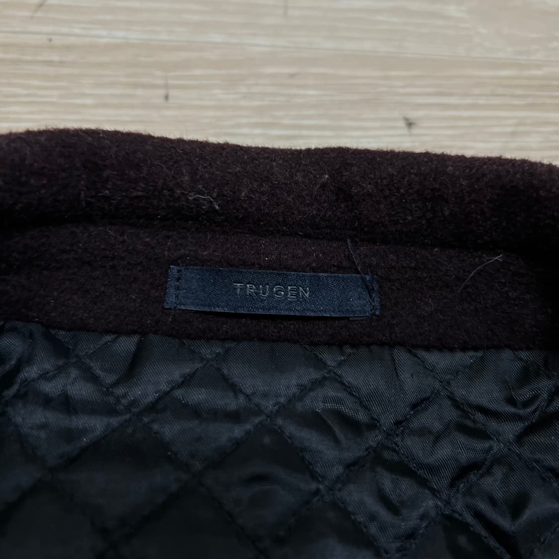 트루젠 모직 이너퀼팅 안감 싱글 롱코트 [와인] XL/105 상품이미지4