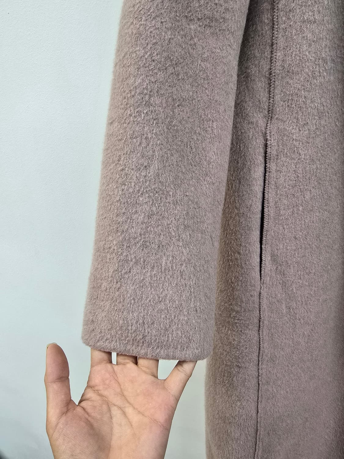 보브 캐시미어 블랜딩 오픈형 롱코트 상품이미지4