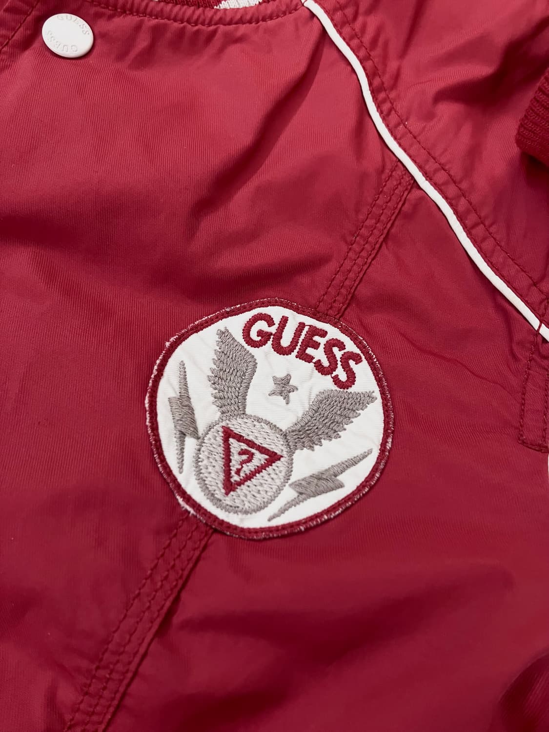 게스 올드스쿨 배색 바람막이 점퍼 레드 L #csz2917 상품이미지4