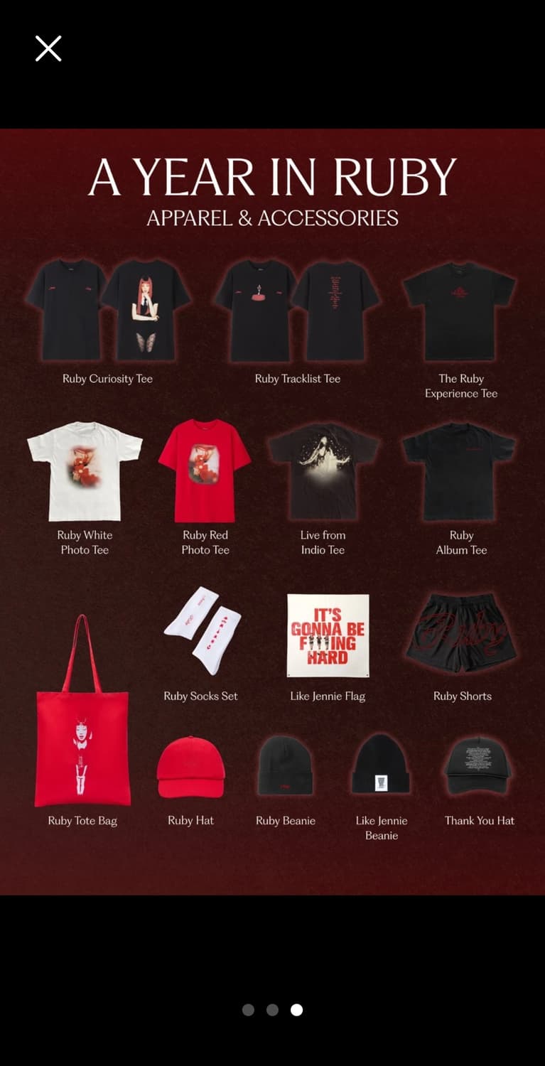 [제니 더현대 팝업] Ruby Tracklist Tee 티셔츠 M사이즈  상품이미지3