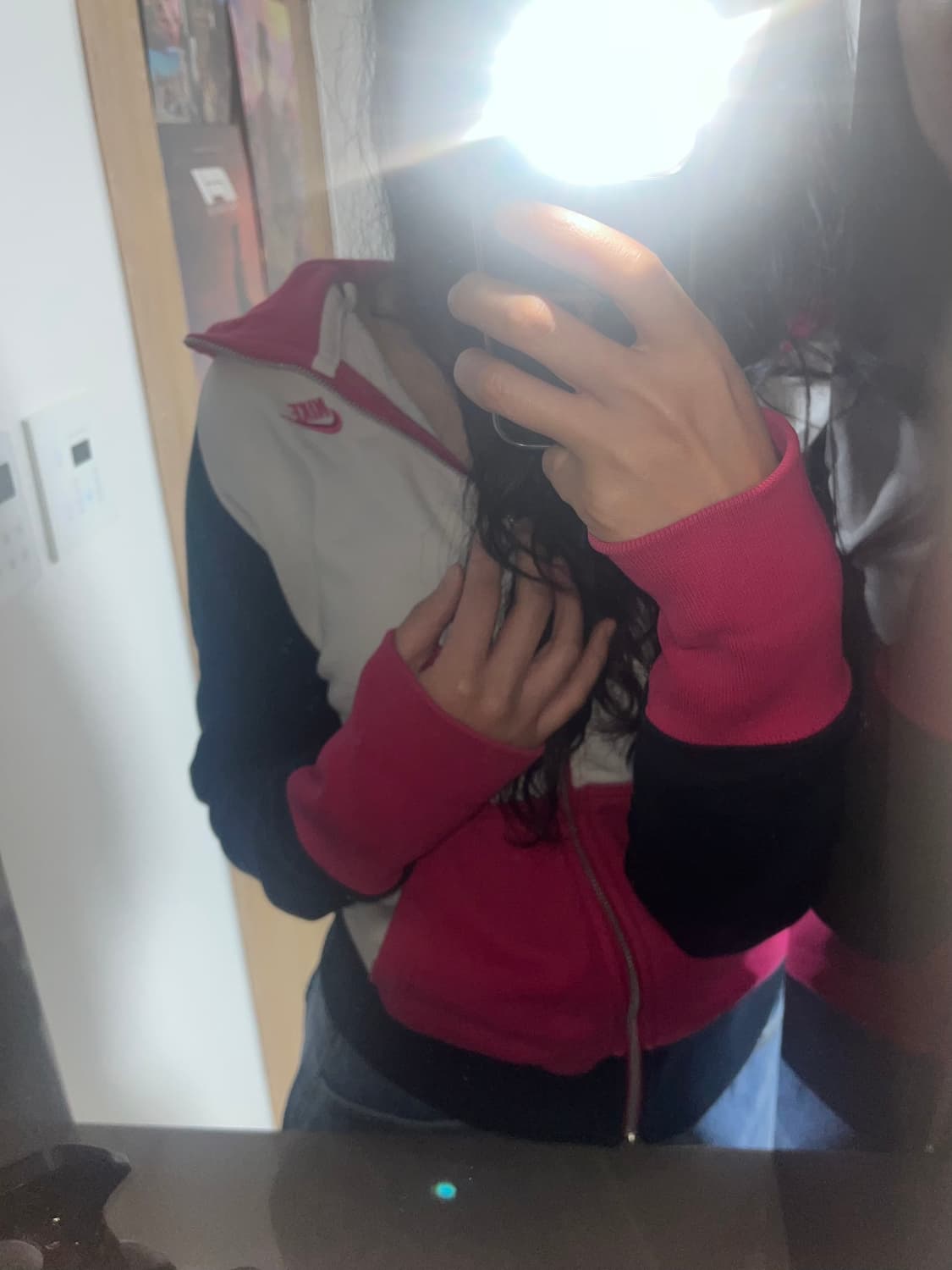 나이키 Y2K 핫핑크 투웨이 후드집업 상품이미지2