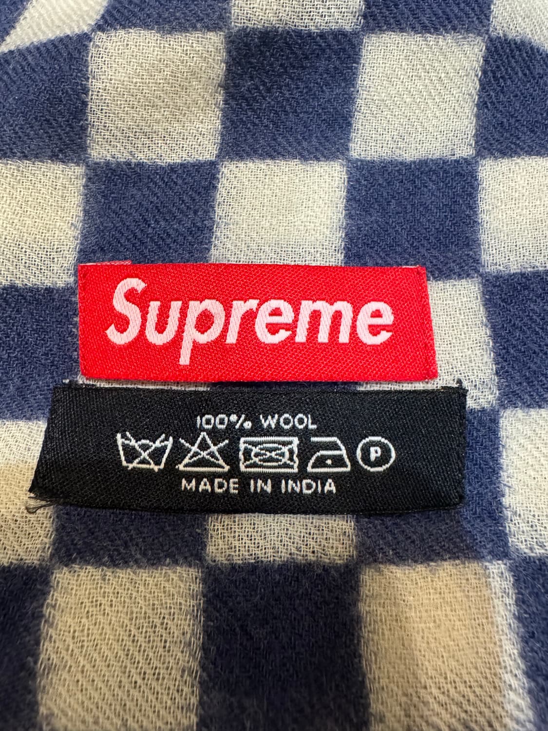 [OS] 슈프림 체커보드 울 머플러 네이비  상품이미지6